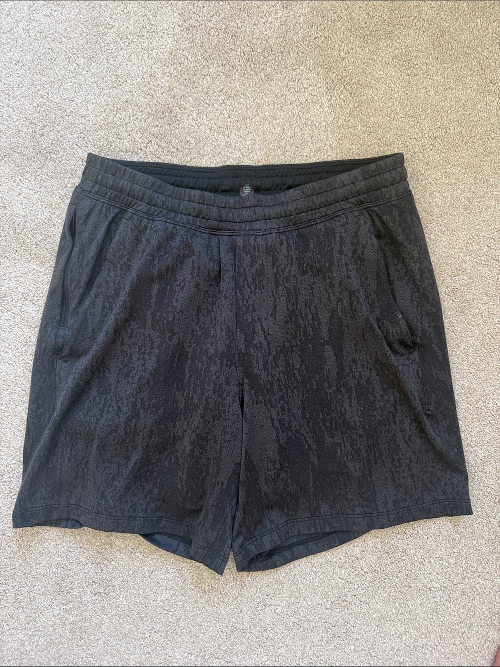 lululemon athletica Black Textured Men's Athletic Shorts